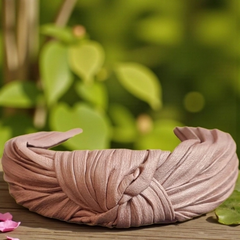 A Blush Pleated Headband